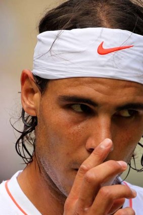 Rafael Nadal during his match against Britain's Andy Murray in the men's semi-final at Wimbledon.