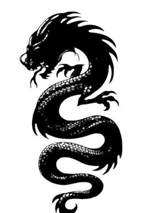 The dragon image which will be tattooed on a female fan's back to help promote <i>The Girl in the Spider's Web</i>.