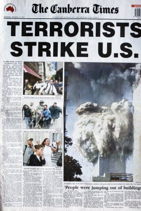 Canberra Times front page from September 12, 2001