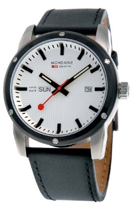 Stop watch ... Mondaine, which has been making watches modelled on Swiss train-station clocks for 25 years, uses imported dials and cases.