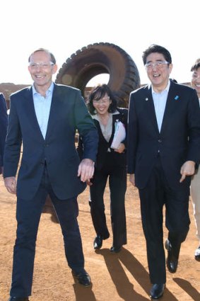 Final day of Japanese PM's visit: Mr Abbott and Mr Abe in Western Australia.