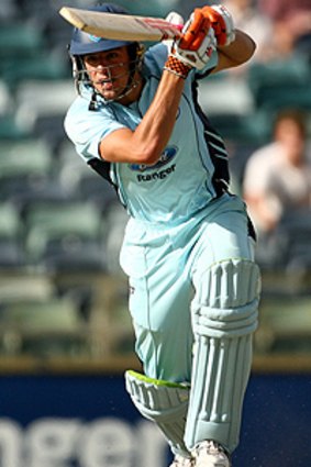 NSW's Moises Henriques posts his maiden one-day half-century.