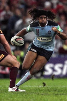 Canterbury's Jamal Idris on the charge for New South Wales in Wednesday's state-of-origin match.