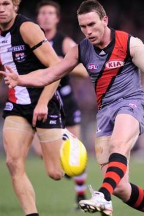 Essendon's Heath Hocking will miss two weeks for a bump on St Kilda's Lenny Hayes.