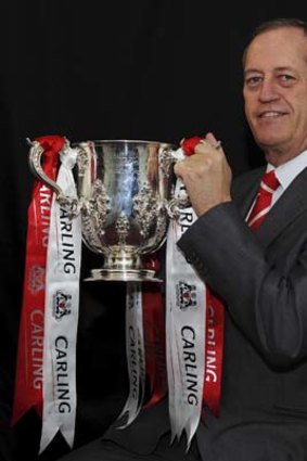 Success: Peter Brukner with Liverpool's Carling Cup.