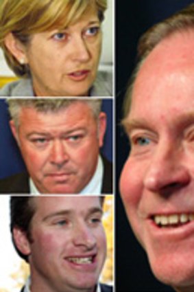 Colin Barnett and (inset) Liz Constable, Troy Buswell and Brendon Grylls.