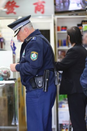 Police inspect tobacconists in Sydney's south-west