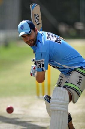Former Canberra player, Ryan Carters, in the nets for NSW on Thursday.
