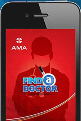 The Find A Doctor iPhone application.