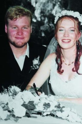 'Til death do us part: Paul and Jenny Lee Cook on their wedding day in 1998.