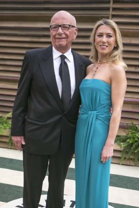 Coupled up: Rupert Murdoch and new date Juliet de Baubigny at the post-Oscars party.