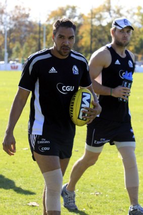 Andrew Krakouer (left) and Brent Macaffer have made rapid returns to fitness after serious injury.