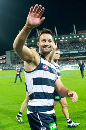 Jimmy Bartel leaves the field after his 250th game.