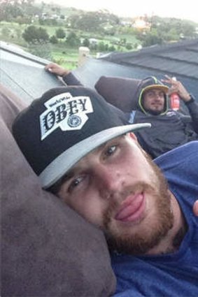 From booze to Blues brothers. The instagram photo of Josh Dugan with Blake Ferguson.