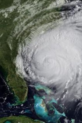 A satellite image of the storm.