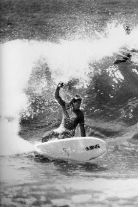 Frank Latta surfing in the  early '90s.