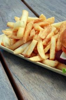 Larger plates include the wagyu burger with chips.