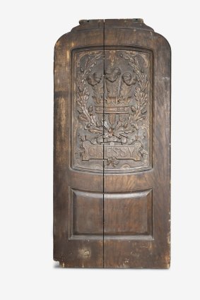 Door from HMS Cressy, in section 7, Beating the U-Boats, of the WWI Centenary Exhibition at Melbourne Museum.
