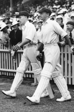 Ross Gregory and Don Bradman in 1937.