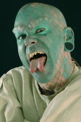 Eric Sprague, better known as The Lizardman, is appearing at Ballarat's inaugural World Sideshow Festival.