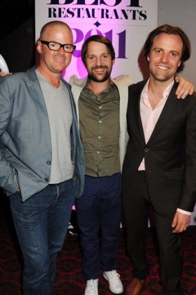 Brett Graham (right) with fellow chefs Heston Blumenthal and Rene Redzepi.