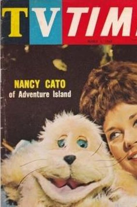 Nancy Cato on the cover of TV Times with another furry friend from her <i>Adventure Island</i> days.