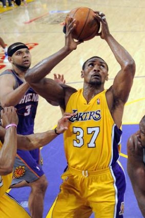 Ron Artest in action for the LA Lakers.