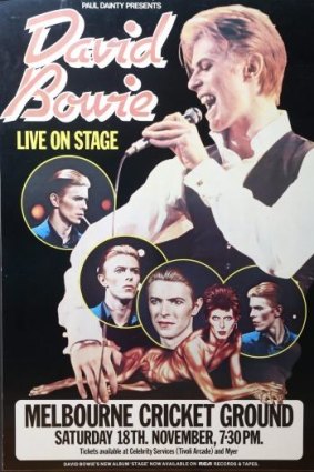 Pin ups: The poster for David Bowie's November 18 show at the MCG.