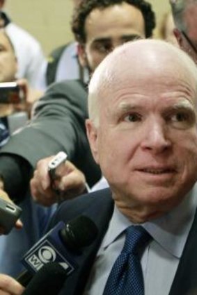 Aggressive line: US senator John McCain has been a persistent critic of Mr Obama's approach in the Middle East.
