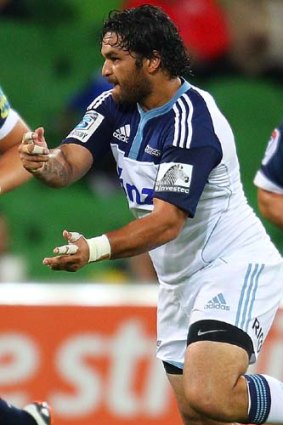 On the bench ... Piri Weepu of the Blues.