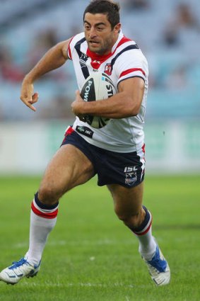 Tryscoring hero ... Anthony Minichiello of the Roosters.