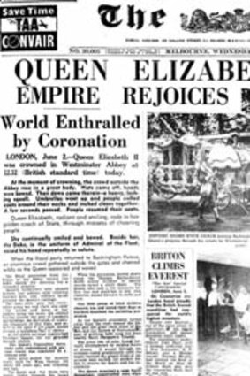 The Age, June 1953 record the big day at Westminster Abbey.