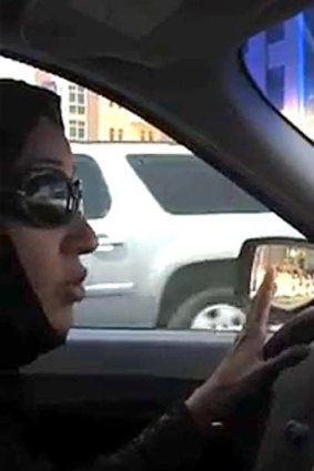 Net campaign &#8230; Manal al-Sharif behind the wheel.