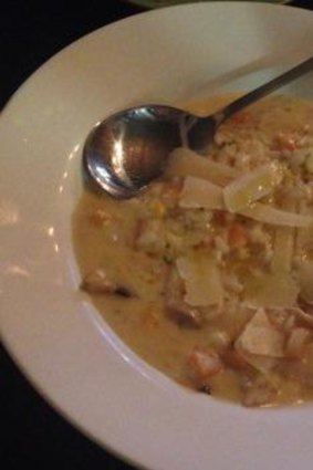 The risotto - a soupy mix of pumpkin, mushrooms and mascarpone