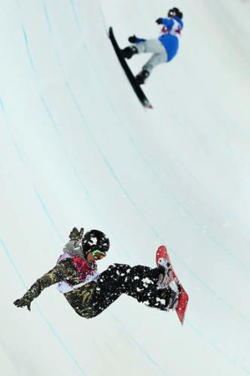 Halfpipe competitors come to terms with the venue.