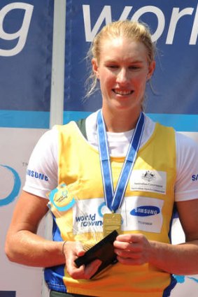 Women's single sculls gold medallist Kim Crow.