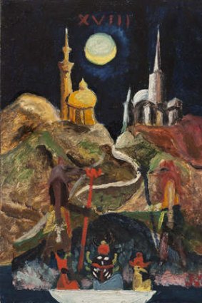 Esoteric: Aleister Crowley's The Moon (Study for Tarot) 1920, oil on board.