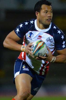 Captain America: Paulo leading the USA against the Cook Islands.