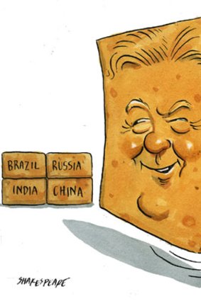 Join the club &#8230; ANZ's Mike Smith likes what he sees in India. <em>Illustration: John Shakespeare</em>