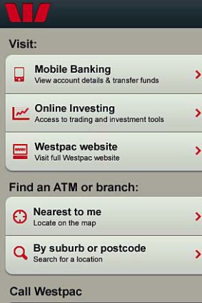 Westpac's iPhone app.