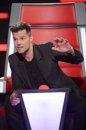 Pop singer Ricky Martin on <i>The Voice</i>.