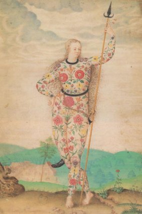 Jacques Le Moyne de Morgues, Young Daughter of the Picts, c. 1585; watercolour and gouache, touched with gold, on parchment, 26x18.6cm.