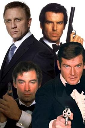 Fifty years of Bond ... clockwise from top left, Daniel Craig, Pierce Brosnan, Sean Connery, Roger Moore and Timothy Dalton.