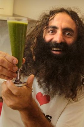 TV gardener Costa Georgiadis and his green vegetable smoothie.