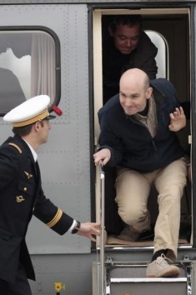 French hostage Nicolas Henin arriving at the Villacoublay military airbase, outside Paris. France pays more for hostages than any other country.