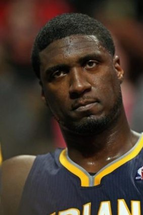 The look on Indiana Pacers centre Roy Hibbert says it all as he sits on the bench at the end of a game against the Chicago Bulls.