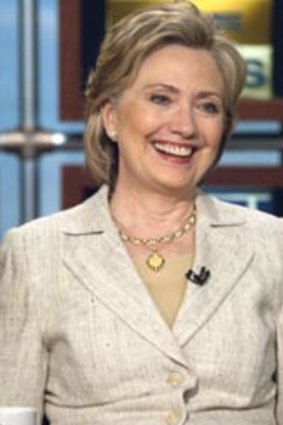 She's back...Hillary Clinton on Meet the Press after a stint in sick bay.
