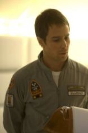 <i>Moon</i> director Duncan Jones (right) with his lead actor, Sam Rockwell.