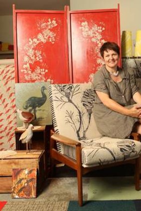 Great outdoors ... Julie Paterson in her Cloth Fabric studio in Darlinghurst.
