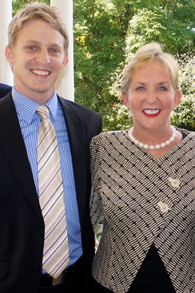 Ben Gommers, with his mother, Arts Minister Ros Bates.